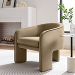 Greer Performance Velvet Upholstered Accent Armchair in Taupe