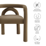 Astrid Performance Velvet Dining Chair in Camel
