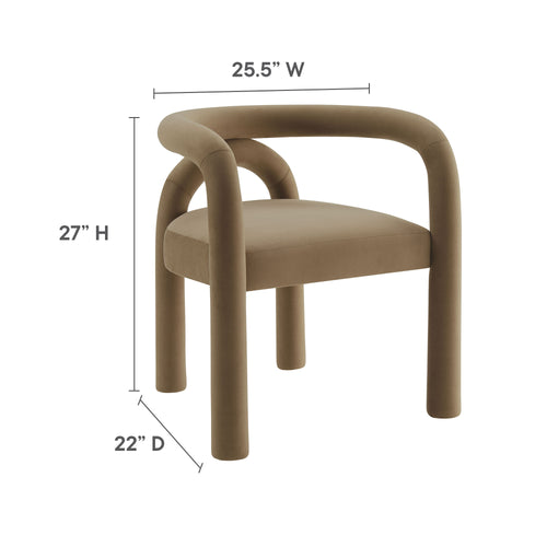 Astrid Performance Velvet Dining Chair in Camel