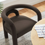 Astrid Performance Velvet Dining Chair in Cocoa