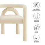Astrid Performance Velvet Dining Chair in Porcelain