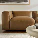 Auren 5-Piece Upholstered Vegan Leather Modular L-Shaped Sofa in Camel