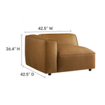 Auren 5-Piece Upholstered Vegan Leather Modular L-Shaped Sofa in Camel