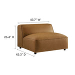 Auren 5-Piece Upholstered Vegan Leather Modular L-Shaped Sofa in Camel