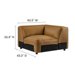 Auren 5-Piece Upholstered Vegan Leather Modular L-Shaped Sofa in Camel