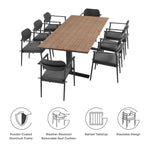 Aeris 9-Piece Outdoor Patio Aluminum Dining Set in Charcoal