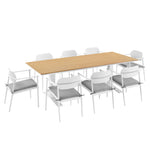 Aeris 9-Piece Outdoor Patio Aluminum Dining Set in White