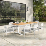 Aeris 9-Piece Outdoor Patio Aluminum Dining Set in White