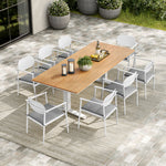 Aeris 9-Piece Outdoor Patio Aluminum Dining Set in White
