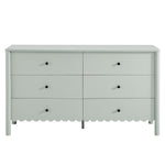 Emmeline Scalloped 6-Drawer Dresser in Sage