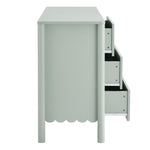 Emmeline Scalloped 6-Drawer Dresser in Sage