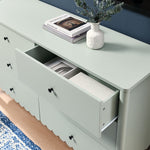 Emmeline Scalloped 6-Drawer Dresser in Sage