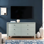 Emmeline Scalloped 6-Drawer Dresser in Sage