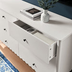 Emmeline Scalloped 6-Drawer Dresser in White