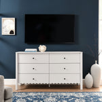 Emmeline Scalloped 6-Drawer Dresser in White