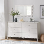 Emmeline Scalloped 6-Drawer Dresser in White