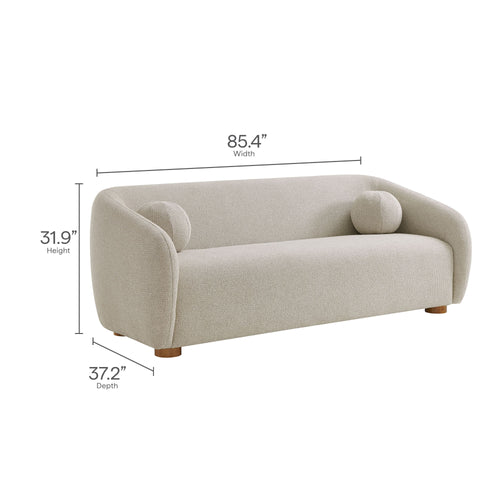 Holland 85" Chenille Fabric Sofa in Dove Gray