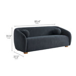 Holland 85" Chenille Fabric Sofa in Navy