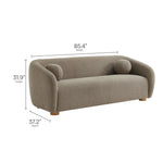 Holland 85" Chenille Fabric Sofa in Taupe