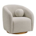 Holland Swivel Chenille Fabric Armchair in Dove Gray