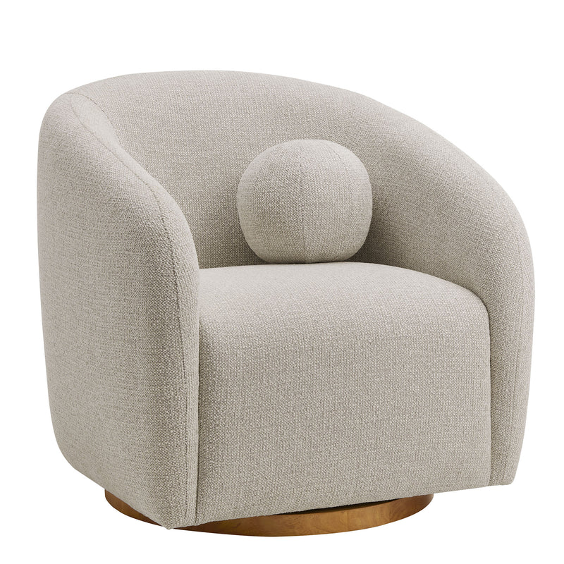 Holland Swivel Chenille Fabric Armchair in Dove Gray