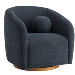 Holland Swivel Chenille Fabric Armchair in Navy