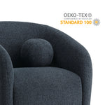 Holland Swivel Chenille Fabric Armchair in Navy