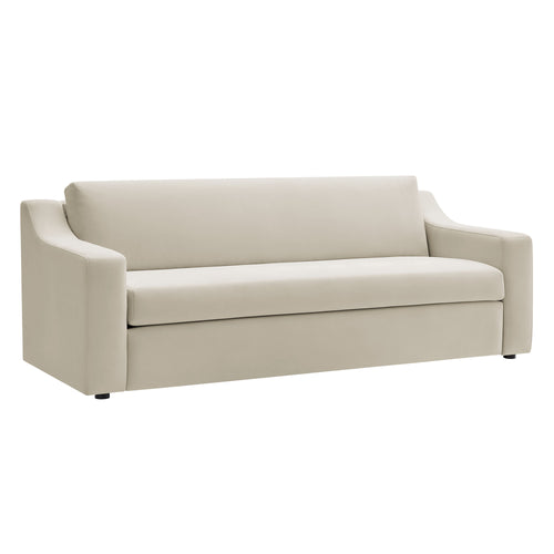 Liora Performance Velvet Sofa in Alabaster