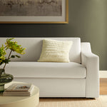 Liora Performance Velvet Sofa in Alabaster