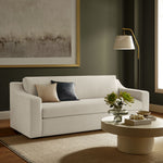 Liora Performance Velvet Sofa in Alabaster