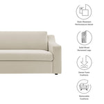 Liora Performance Velvet Sofa in Alabaster