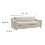 Liora Performance Velvet Sofa in Alabaster