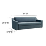 Liora Performance Velvet Sofa in Cadet Blue