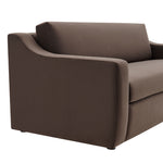 Liora Performance Velvet Sofa in Chocolate Brown