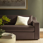Liora Performance Velvet Sofa in Chocolate Brown