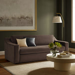 Liora Performance Velvet Sofa in Chocolate Brown