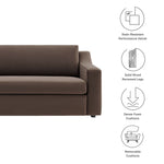 Liora Performance Velvet Sofa in Chocolate Brown