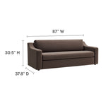 Liora Performance Velvet Sofa in Chocolate Brown
