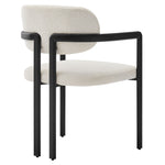 Elio Barrel Fabric and Metal Dining Chair in Black Cream