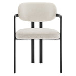 Elio Barrel Fabric and Metal Dining Chair in Black Cream