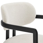 Elio Barrel Fabric and Metal Dining Chair in Black Cream
