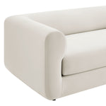 Leif 89" Performance Velvet Upholstered Sofa in Alabaster