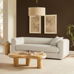 Leif 89" Performance Velvet Upholstered Sofa in Alabaster