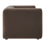 Leif 89" Performance Velvet Upholstered Sofa in Chocolate Brown