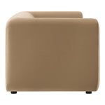Leif 89" Performance Velvet Upholstered Sofa in Taupe