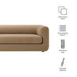 Leif 89" Performance Velvet Upholstered Sofa in Taupe