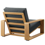 Lirienne Outdoor Patio Aluminum Faux Wood Armchair in Charcoal Natural