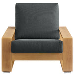 Lirienne Outdoor Patio Aluminum Faux Wood Armchair in Charcoal Natural