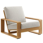 Lirienne Outdoor Patio Aluminum Faux Wood Armchair in Ivory Natural