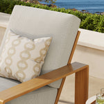 Lirienne Outdoor Patio Aluminum Faux Wood Armchair in Ivory Natural
